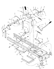 Mower Housing Suspension Diagram and Parts List for 385002X108B 2007 Briggs and Stratton Lawn Tractor